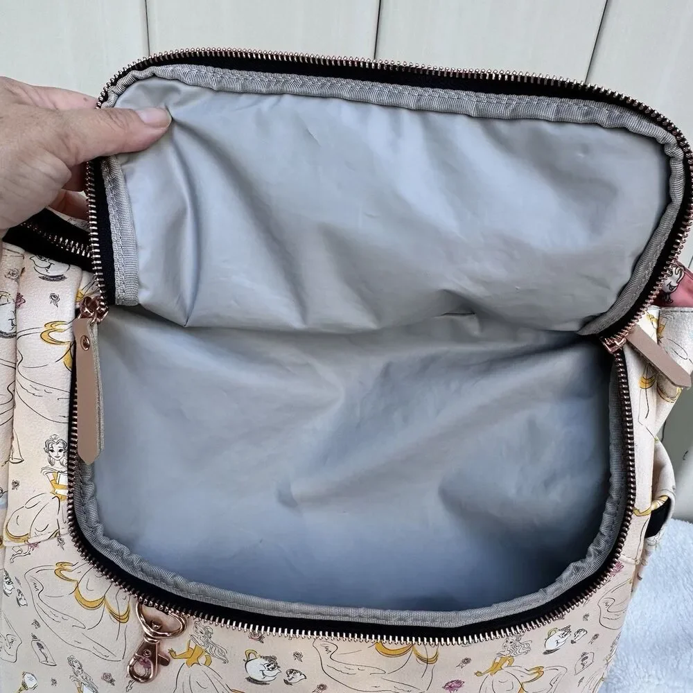 Petunia Pickle Bottom Disney Beauty and the Beast Boxy Backpack Diaper Bag w/pad